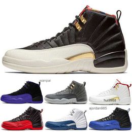 2023 new retro men 12 12s basketball shoes black purple blue stone CNY Dark concord FIBA Flu Game gym red Michigan o-black taxi the master JORDON JORDAB