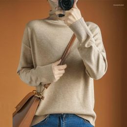 Women's Sweaters Thick Turtleneck Women Pullover 2022 Autumn Winter Cashmere Cotton Blend Jumper Jersey Robe Pull Femme Hiver Knitted