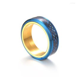 Wedding Rings Carbon Fibre Dragon Spinner Ring For Men Women Rotate Freely Titanium Steel Vintage Anti Stress Fidget Jewellery Anelli Uomo