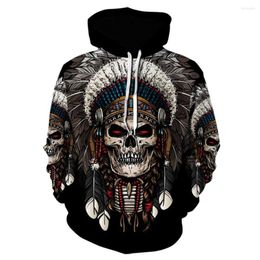 Men's Hoodies Horror Style 3D Print Men/women Sweatshirt Retro Skull Streetwear Autumn Pullover Large Sizes Loose Hoodie Jacket