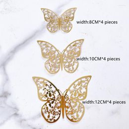 Festive Supplies 12pcs Double Sided Butterfly Cake Decoration DIY Texture Simulation Hollow Wedding Craft Party Decor Topper