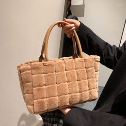 Evening Bags Plush Woman Large Capacity Tote Designer Fashion Autumn Winter Soft Vintage Luxury Handbags For Women Shoulder Shopper