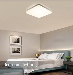 Square Led ceiling lights lamp for bedroom lighting cold white warm white 48W 36W 24W 18W living room clear glass