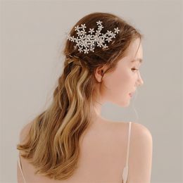 Wedding Bridal Crystal Rhinestone Hair Comb Flower Floral Crown Tiara Headpiece Silver Party Prom Headdress Ornament Sparking Hair Jewelry