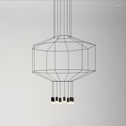 Pendant Lamps Modern Living Room Decoration Indoor Light LED With Long Cable Lustres Nordic Home Decor Ceiling Chandelier