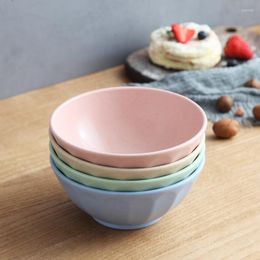 Bowls Students Bowl Wheat Straw Environmental Protection Household Rice Salad Noodle Eco Friendly Kitchen Tableware 4pcs/Set