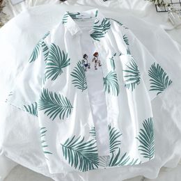 Men's Casual Shirts Summer Beach Short Sleeve Shirt Men's Korean Half Flower Youth Trend Fashion Hawaiian