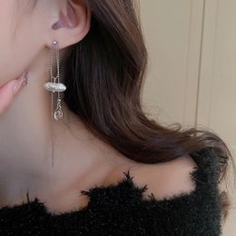 Fashion Irregular Pearl Brand Geometry Dangle Earring For Women Metal Beads Tassel Piercing Earrings 2023 Trendy Jewellery