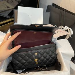 Designer Bags Bag Luxury Genuine Handbag Thread Purse Double Letters Solid Hasp Waist Square Stripes Women Handbags Caviar 567