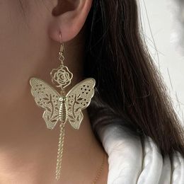 Hoop Earrings MODOMA Vintage Long Tassels Butterfly Design Piercing For Women 2022 Elegant Luxury Korean Fashion Jewelr