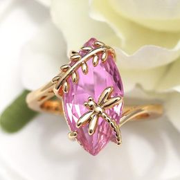 Cluster Rings Trendy Creative Dragonfly-Shapped For Women Wedding Engagement Party Fashion Female Jewelry Gift Womens Couple