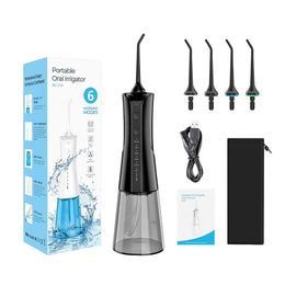 Oral Irrigators Other Hygiene Cordless Water Flosser Rechargeable Waterproof Teeth Cleaner Portable 6 Modes 4 Jet Tips Mini Irrigator for Home Travel 221215