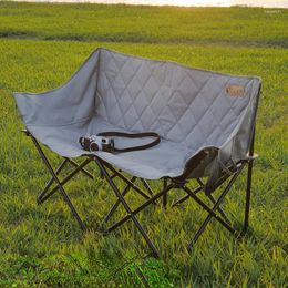 Camp Furniture Convenient Camping Tourist Chair Double Folding Fishing Leisure Backrest Beach Chairs Aluminium Alloy Outdoor