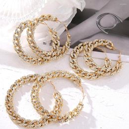 Hoop Earrings 2022 Punk Gold Colour Round Bamboo For Women Exaggerated Metal Big Ring Circle Jewellery