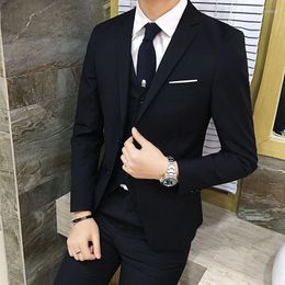 Men's Suits Luxury Men Suit Set Formal Blazer Vest Pants Sets Oversize For Men's Wedding Office Business Plus Size 3Pcs/Set