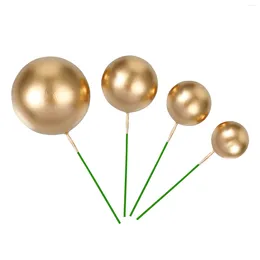 Festive Supplies 20pcs Cupcake Topppers Cake Creative Toppers Decorations Ornament Decoration Gold Balls For