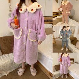 Women's Sleepwear Womens Shorty Pajamas Set Women's Two-piece Suit Pocket Loose Hairy Wearing Home Clothes And Shoe With Memory Foam