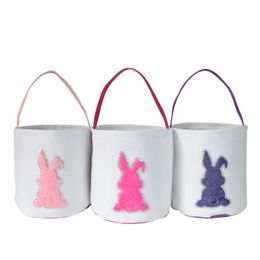 Easter Bunny Bag Festive Sequin Plush Cylinder Egg Basket Easter Rabbit Gift Bags