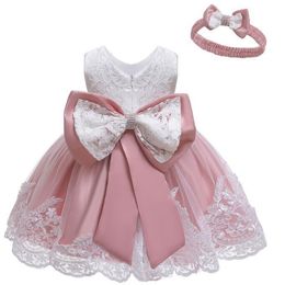 Toddler Girl Tutu Lace Bow Dress Princess Dresses for Baby First 1st Year Birthday Dress Infant Party Pageant Christeng Gown