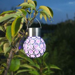 Outdoor LED Solar Light Ball Hanging Lights Lantern Landscape Street Yard Lighting Waterproof Pathway Courtyard Lamp