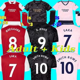 2022/23 Jerseys G.JESUS SAKA SMITH ROWE soccer jersey 22 23 SALIBA ODEGAARD NKETIAH MARTINELLI TIERNEY 2023 football kits shirt Men Kids boys sets uniforms