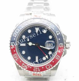 Men's Super BPF Factory 2813 Top Edition Plated Blue Dial with Round Red/Blue Ceramic Bezel Steel 904L Sapphire Crystal 40MM GMT 126719 Wristwatches