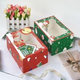 Gift Wrap 4/8/12PCS Box Candy Merry Christmas Cookie PVC Clear Window Packaging Bag Party Year Decoration