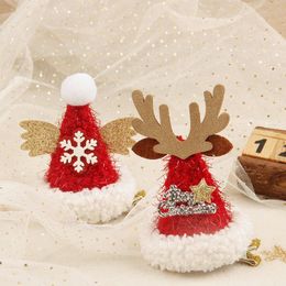 New Bright Velvet Christmas Hair Clip Snowflake Wings Deer Lettering Cute Christmas Day Decorative Hair Ornament RRC532