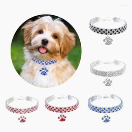 Dog Apparel Shining Cat Collar Elastic Adjustable Baby Puppy Necklace With Diamante Rhinestone Neck Strap Small Pet Accessories