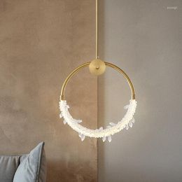 Pendant Lamps Gold Metal Chandelier Bedroom Bedside Modern Minimalist Luxury Lights Creative Dining Room Hanglampen Lighting EB50DD