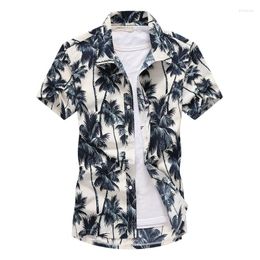 Men's Casual Shirts Fashon Hawaiian Shirt For Men Colorful Printed Beach Short Sleeve Plus Size 5XL Camisa Hawaiana Hombre