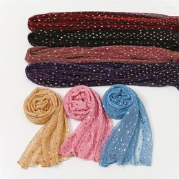 Ethnic Clothing Fashion Bling Sequins Women Muslim Head Scarf Shawl Gold Bandana Soft Long Scarves Headscarf Hijab Turban