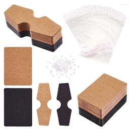 Jewellery Pouches 1Set Mixed Colour Cardboard Fold Over Paper Display Hanging Cards For Necklace Earring Hair Clip Supplies