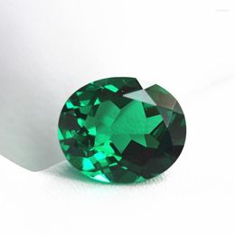 Beads Oval Shape Facet Brilliant Lustre Created Emerald Gemstone Stable Vitreous Faceted Gemstones Jewelry DIY