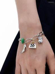 Charm Bracelets Timeless Wonder Zirconia Bag Heels Heart Charms For Women Designer Jewelry Trendy Fashion Korean Gifts Top Rare 4524