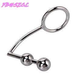 Beauty Items FBHSECL 40/45/50mm Stainless Steel With Ball Hole Anal Hook sexy Toys for Men Women Dilator Butt Plug Metal Adult Products