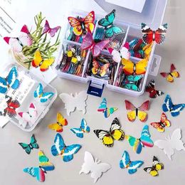 Festive Supplies 50/100pcs Mixed Flowers Butterfly Cake Toppers Wedding Birthday Party Decorating Tool Kitchen Tools Made Wafer Paper