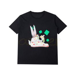 New Fashion Mens T Shirt Designer Womens Graffiti Rabbit Shoes Print Tees Unisex Round Neck T Shirts Size S-XL