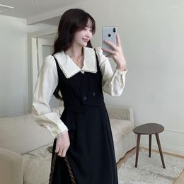 Casual Dresses French Style Restoring Ancient Ways Long Holiday Two Female Temperament Of Fund Autumn Hepburn Wind Break Skirt Dress