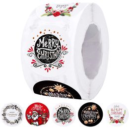 Merry Christmas Stickers Santa Claus Christmas Pattern Design Christmas Gift Package Decor Labels RRC620