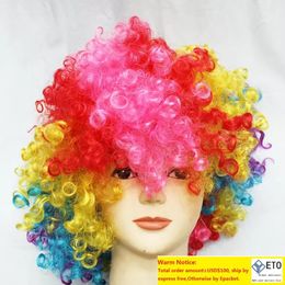 Halloween party dressed color wig clown wig fans bubble explosion