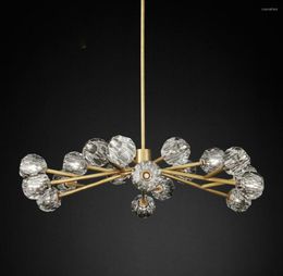 Pendant Lamps G9 Retro Room Decoration American Iron Crystal Led Chandelier Ceiling