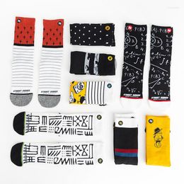 Men's Socks Unisex Fashion Men 100 Cotton Harajuku Colourful Full 1 Pair Size 35-43 Street