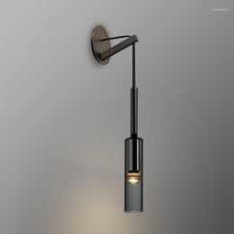 Wall Lamps 2023 Loft Copper Crystal Lamp Creative Glass Bottle Design Parlour Bedroom Bedside Studio Sconce Fixtures