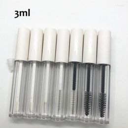 Storage Bottles 3ml Matte White Mascara Tubes Clear Eyelash VE Oil Applicators Empty Lip Gloss Tube Cap Beauty Eyeliner Vials