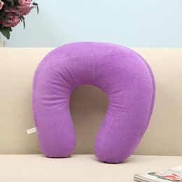 Soft U Shaped Slow Rebound Memory Foam Travel Neck Pillow For Office Flight Travelling Cotton Pillows Head Rest Cushion RRD193