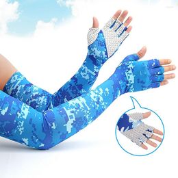 Knee Pads Unisex Ice Silk Arm Sleeve Cycling Cuff Gloves Running Outdoor Sport Tennis Sunscreen Fishing Cover Sun UV Protection For Men