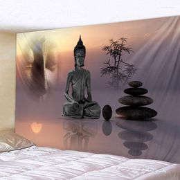 Tapestries Buddha Meditation Tapestry Hippie Bohemian Decoration Mandala Sheets Yoga Mat Scene Home Art Deco