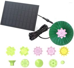 Garden Decorations Solar Fountain Set Floating Water Pump With Multiple Petal Nozzles Bird Bath Swimming Pool Decoration Outdoor