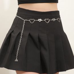 Pantaloni eleganti abbinati a catena in metallo a forma di cuore con cintura a catena in vita da donna di moda all'ingrosso
